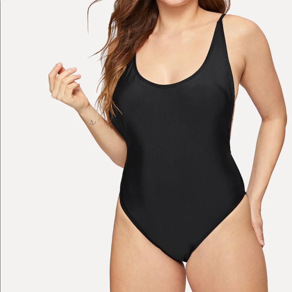 NWT SHEIN Black One Piece Swim Suit